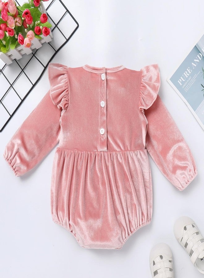 IMEKIS Winter Onederland Birthday Outfit: Snowflake First 1st Birthday Outfit Girl Baby Cake Smash Photoshoot Toddler Velvet Bubble Romper Socks Christmas Party Pink Silver One 12-18 Months - Image 3